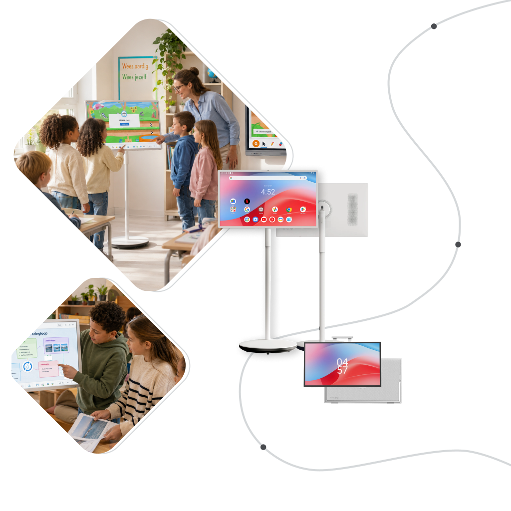 Mobile Display met Gynzy-lesomgeving als educatieve voorbeeldcase